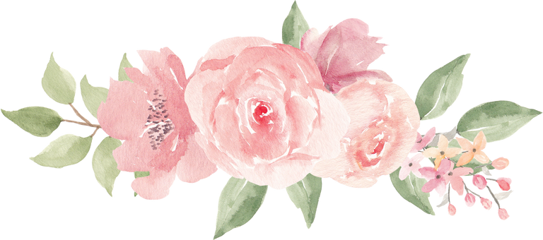 Watercolor Pink Rose Flower Bouquet Decoration